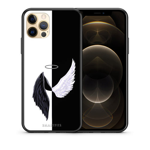 Θήκη iPhone 12 Angels Demons από τη Smartfits με σχέδιο στο πίσω μέρος και μαύρο περίβλημα | iPhone 12 Angels Demons case with colorful back and black bezels