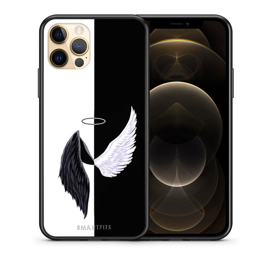 Θήκη iPhone 12 Angels Demons από τη Smartfits με σχέδιο στο πίσω μέρος και μαύρο περίβλημα | iPhone 12 Angels Demons case with colorful back and black bezels