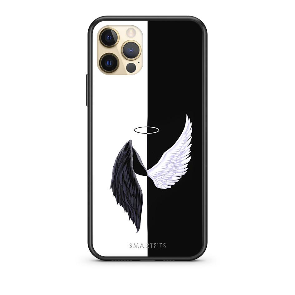 Θήκη iPhone 12 Angels Demons από τη Smartfits με σχέδιο στο πίσω μέρος και μαύρο περίβλημα | iPhone 12 Angels Demons case with colorful back and black bezels