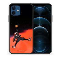 Thumbnail for Θήκη iPhone 12 Basketball Hero από τη Smartfits με σχέδιο στο πίσω μέρος και μαύρο περίβλημα | iPhone 12 Basketball Hero case with colorful back and black bezels