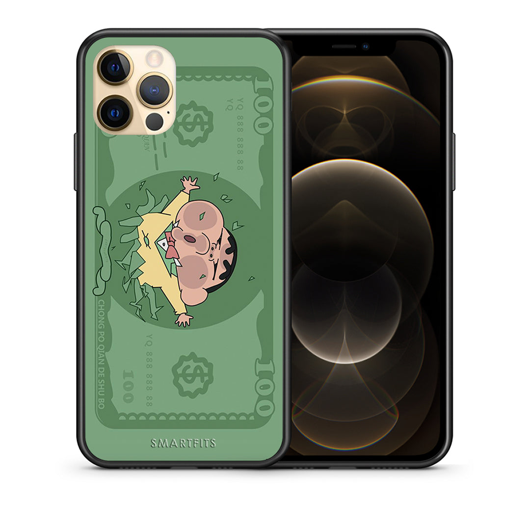 Θήκη Αγίου Βαλεντίνου iPhone 12 Big Money από τη Smartfits με σχέδιο στο πίσω μέρος και μαύρο περίβλημα | iPhone 12 Big Money case with colorful back and black bezels
