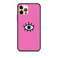Thumbnail for Θήκη iPhone 12 Blue Eye Pink από τη Smartfits με σχέδιο στο πίσω μέρος και μαύρο περίβλημα | iPhone 12 Blue Eye Pink case with colorful back and black bezels