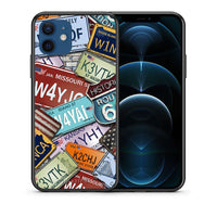 Thumbnail for Θήκη iPhone 12 Car Plates από τη Smartfits με σχέδιο στο πίσω μέρος και μαύρο περίβλημα | iPhone 12 Car Plates case with colorful back and black bezels