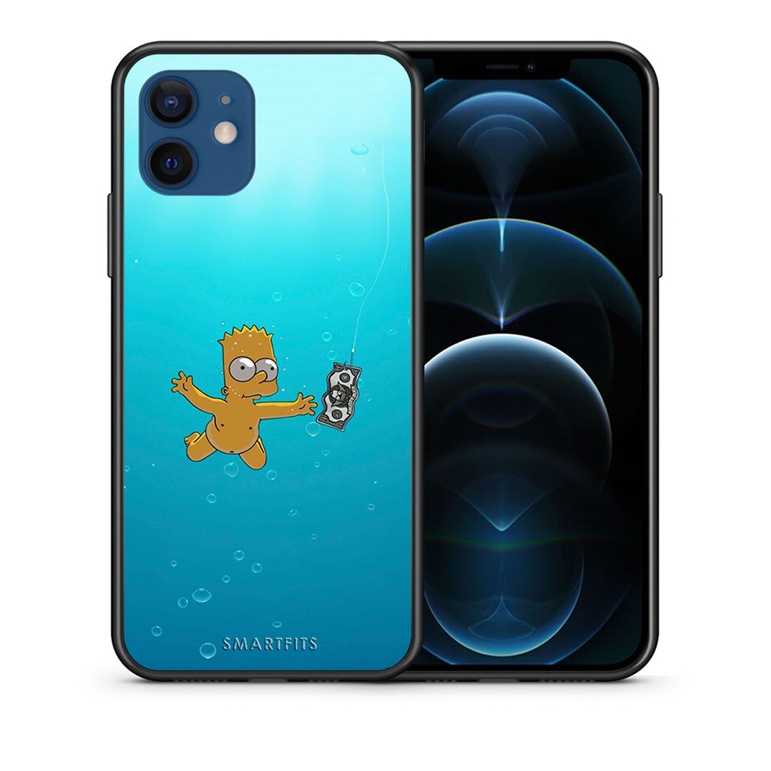 Θήκη iPhone 12 Chasing Money από τη Smartfits με σχέδιο στο πίσω μέρος και μαύρο περίβλημα | iPhone 12 Chasing Money case with colorful back and black bezels