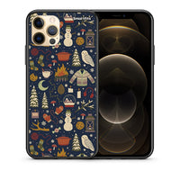 Thumbnail for Θήκη iPhone 12 Christmas Elements από τη Smartfits με σχέδιο στο πίσω μέρος και μαύρο περίβλημα | iPhone 12 Christmas Elements case with colorful back and black bezels
