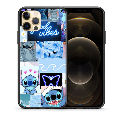 Θήκη Αγίου Βαλεντίνου iPhone 12 Pro Collage Good Vibes από τη Smartfits με σχέδιο στο πίσω μέρος και μαύρο περίβλημα | iPhone 12 Pro Collage Good Vibes case with colorful back and black bezels