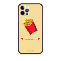 Thumbnail for Θήκη Αγίου Βαλεντίνου iPhone 12 Fries Before Guys από τη Smartfits με σχέδιο στο πίσω μέρος και μαύρο περίβλημα | iPhone 12 Fries Before Guys case with colorful back and black bezels