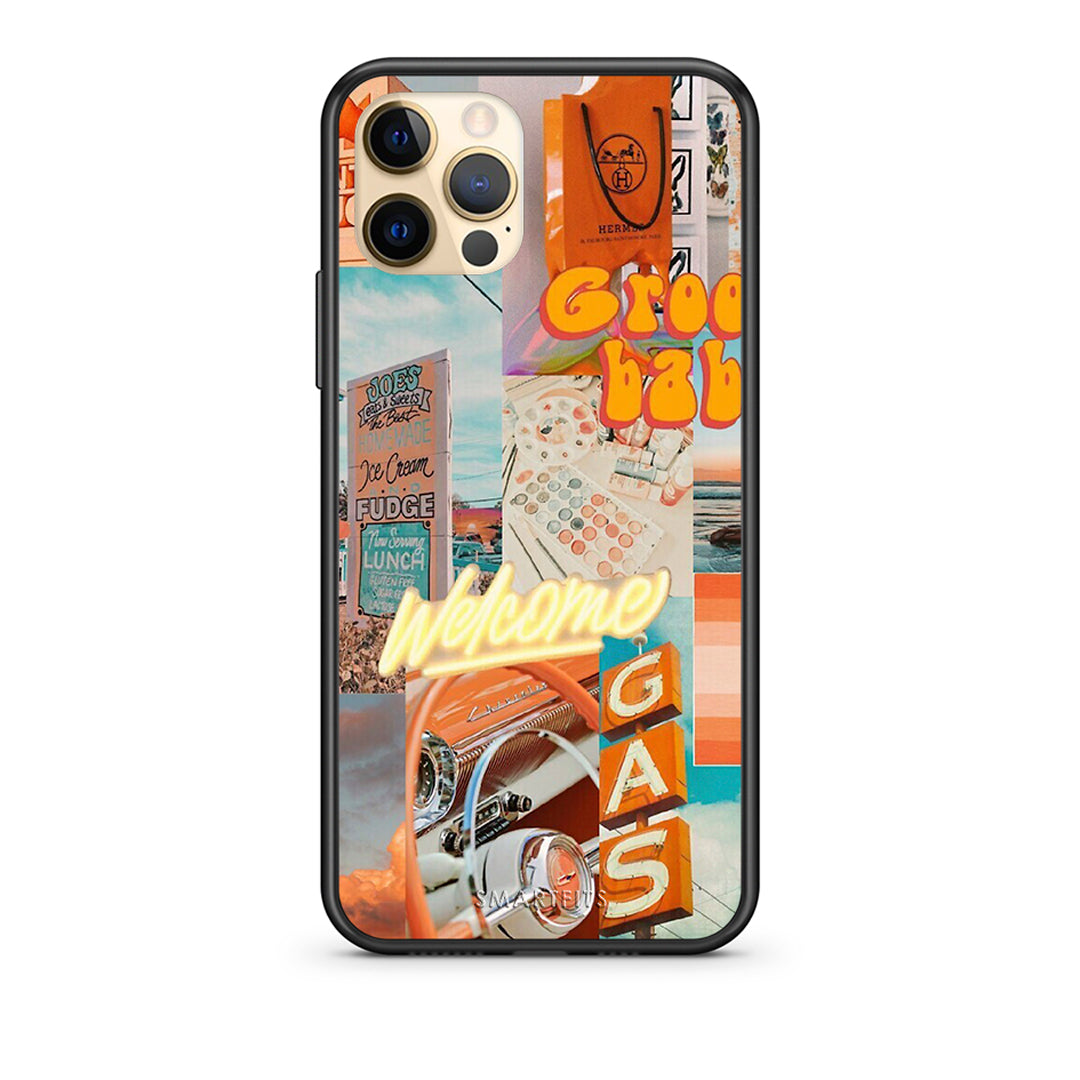 Θήκη Αγίου Βαλεντίνου iPhone 12 Groovy Babe από τη Smartfits με σχέδιο στο πίσω μέρος και μαύρο περίβλημα | iPhone 12 Groovy Babe case with colorful back and black bezels