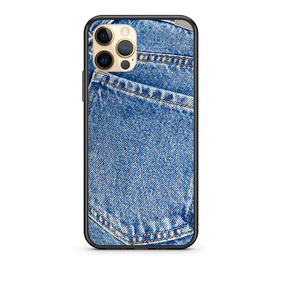Θήκη iPhone 12 Jeans Pocket από τη Smartfits με σχέδιο στο πίσω μέρος και μαύρο περίβλημα | iPhone 12 Jeans Pocket case with colorful back and black bezels