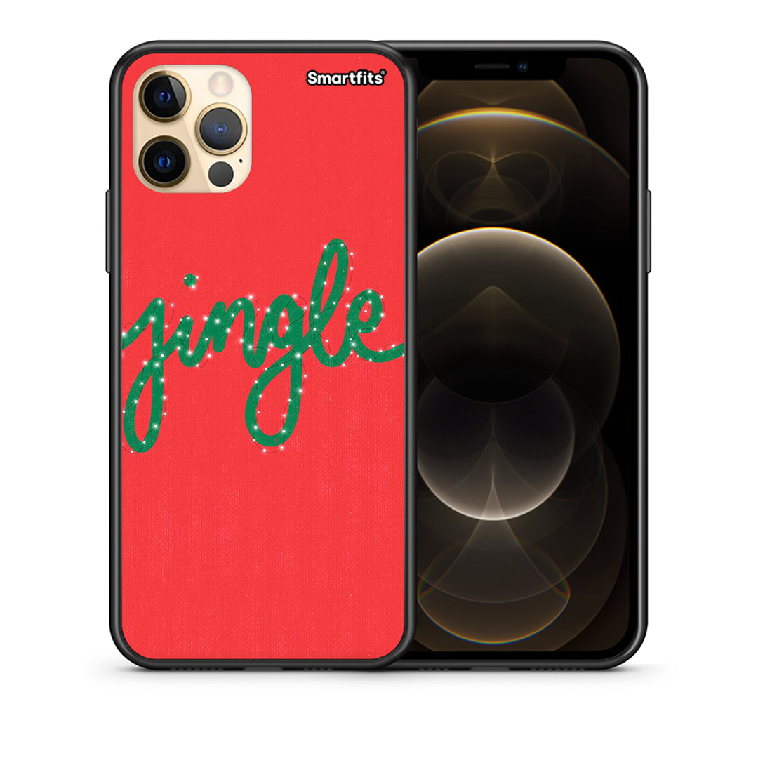 Θήκη iPhone 12 Jingle Xmas από τη Smartfits με σχέδιο στο πίσω μέρος και μαύρο περίβλημα | iPhone 12 Jingle Xmas case with colorful back and black bezels