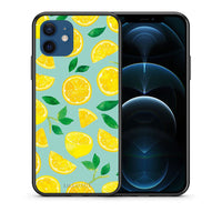 Thumbnail for Θήκη iPhone 12 Lemons από τη Smartfits με σχέδιο στο πίσω μέρος και μαύρο περίβλημα | iPhone 12 Lemons case with colorful back and black bezels