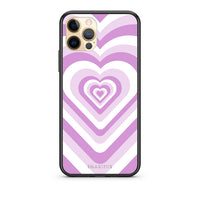 Thumbnail for Θήκη iPhone 12 Lilac Hearts από τη Smartfits με σχέδιο στο πίσω μέρος και μαύρο περίβλημα | iPhone 12 Lilac Hearts case with colorful back and black bezels