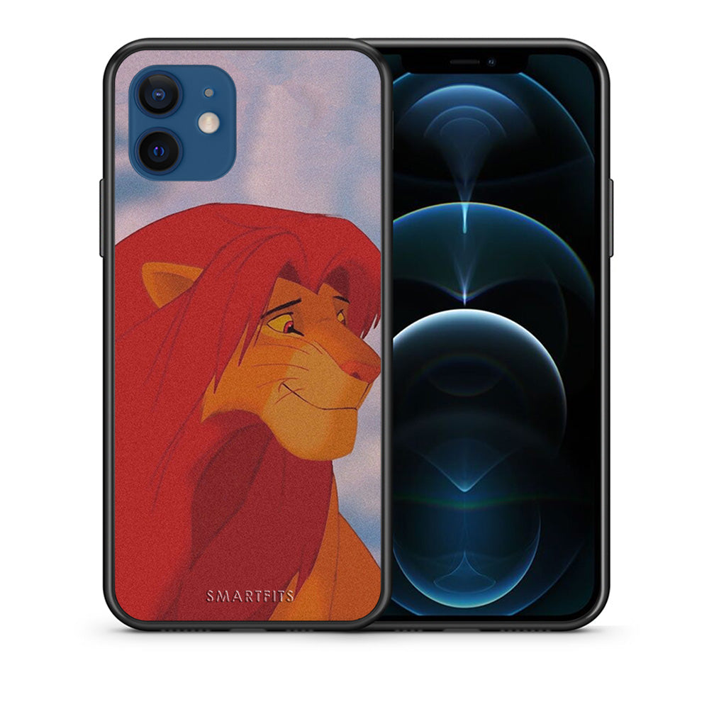 Θήκη Αγίου Βαλεντίνου iPhone 12 Pro Lion Love 1 από τη Smartfits με σχέδιο στο πίσω μέρος και μαύρο περίβλημα | iPhone 12 Pro Lion Love 1 case with colorful back and black bezels