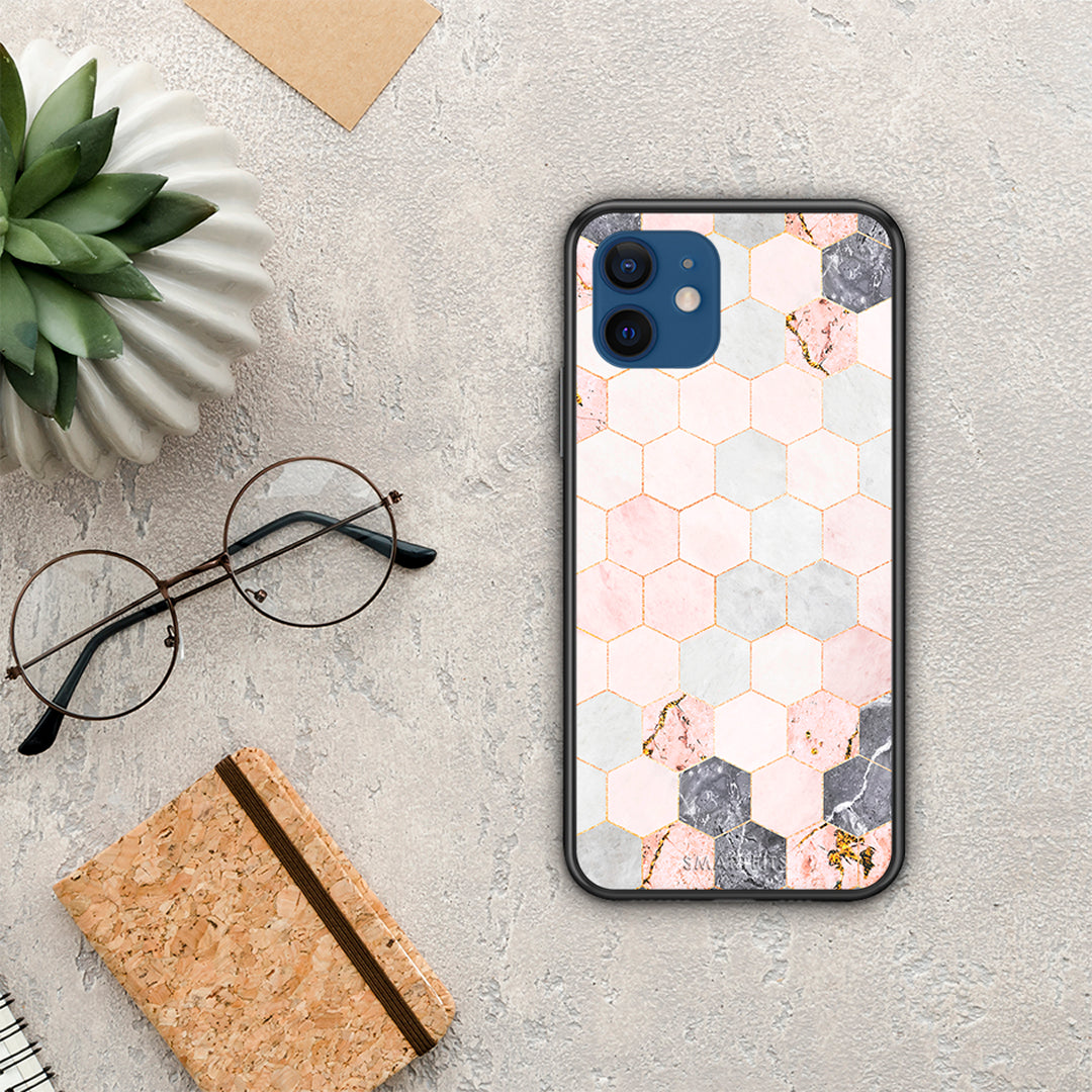 Marble Hexagon Pink - iPhone 12 Pro θήκη