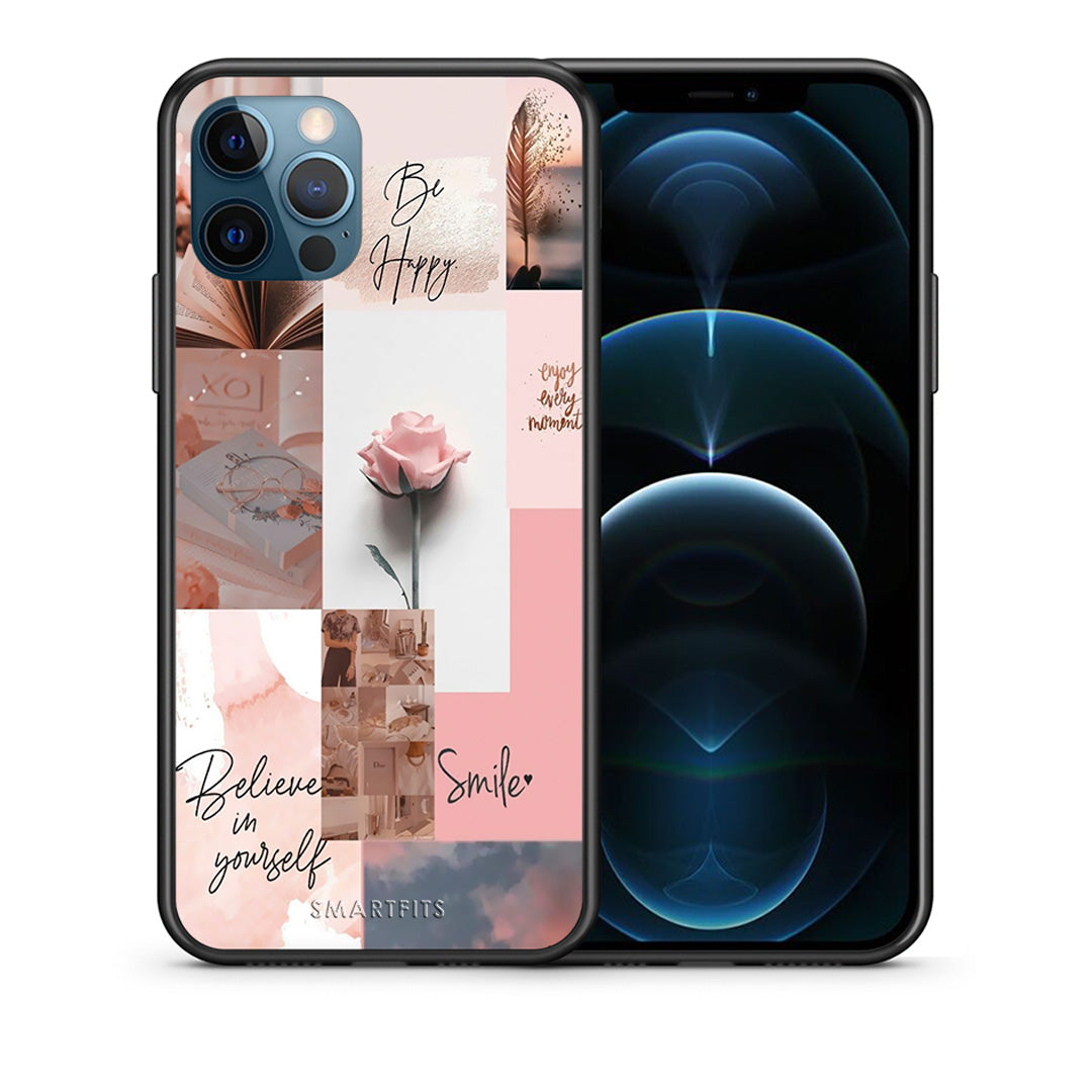 Θήκη iPhone 12 Pro Max Aesthetic Collage από τη Smartfits με σχέδιο στο πίσω μέρος και μαύρο περίβλημα | iPhone 12 Pro Max Aesthetic Collage case with colorful back and black bezels