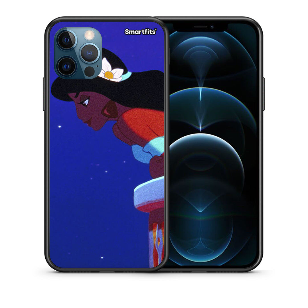 Θήκη iPhone 12 Pro Max Alladin And Jasmine Love 2 από τη Smartfits με σχέδιο στο πίσω μέρος και μαύρο περίβλημα | iPhone 12 Pro Max Alladin And Jasmine Love 2 case with colorful back and black bezels