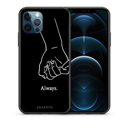 Θήκη Αγίου Βαλεντίνου iPhone 12 Pro Max Always & Forever 1 από τη Smartfits με σχέδιο στο πίσω μέρος και μαύρο περίβλημα | iPhone 12 Pro Max Always & Forever 1 case with colorful back and black bezels