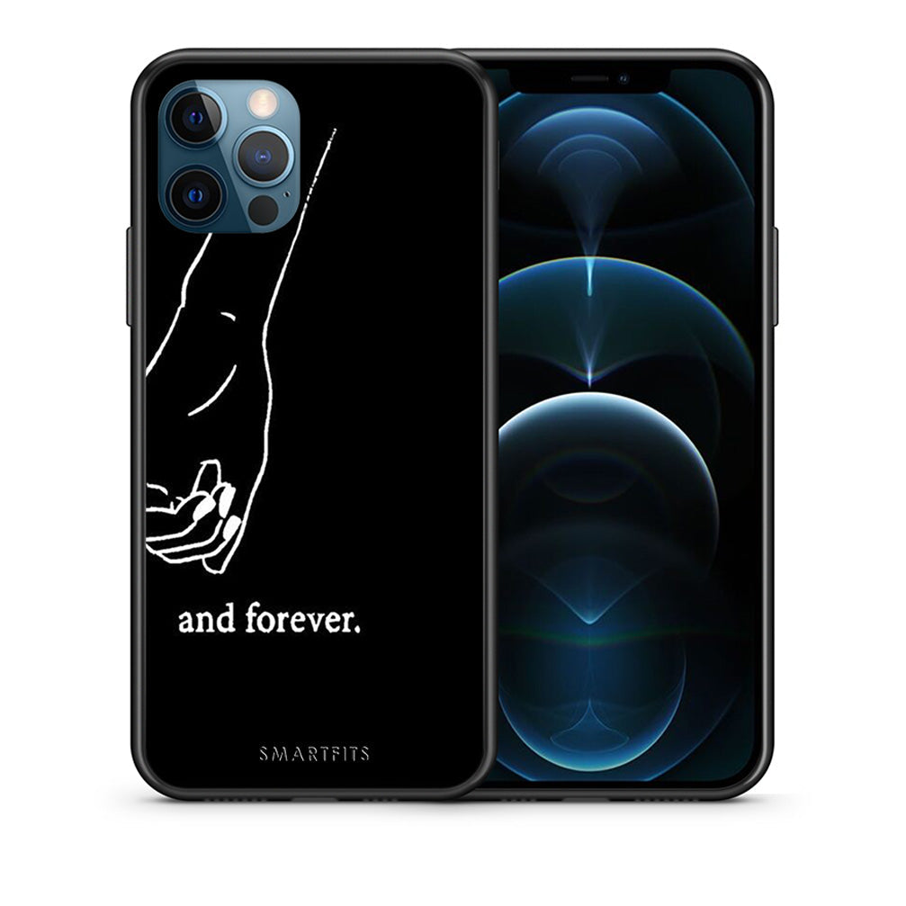 Θήκη Αγίου Βαλεντίνου iPhone 12 Pro Max Always & Forever 2 από τη Smartfits με σχέδιο στο πίσω μέρος και μαύρο περίβλημα | iPhone 12 Pro Max Always & Forever 2 case with colorful back and black bezels