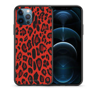 Thumbnail for Θήκη iPhone 12 Pro Max Red Leopard Animal από τη Smartfits με σχέδιο στο πίσω μέρος και μαύρο περίβλημα | iPhone 12 Pro Max Red Leopard Animal case with colorful back and black bezels
