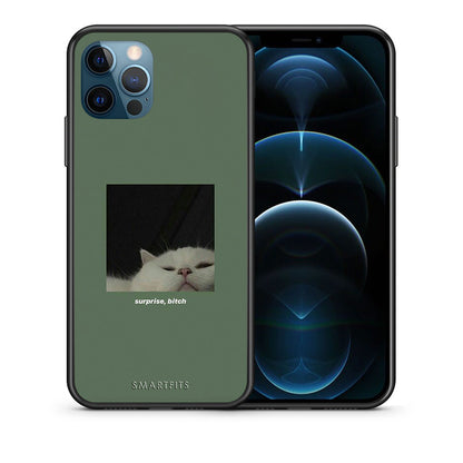 Θήκη iPhone 12 Pro Max Bitch Surprise από τη Smartfits με σχέδιο στο πίσω μέρος και μαύρο περίβλημα | iPhone 12 Pro Max Bitch Surprise case with colorful back and black bezels