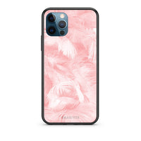 Thumbnail for 33 - iPhone 12 Pro Max  Pink Feather Boho case, cover, bumper