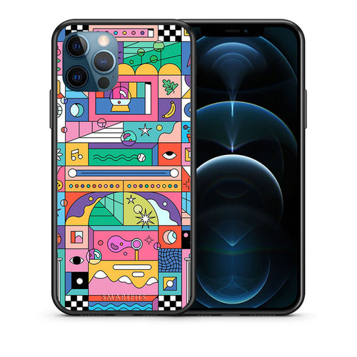 Θήκη iPhone 12 Pro Max Bubbles Soap από τη Smartfits με σχέδιο στο πίσω μέρος και μαύρο περίβλημα | iPhone 12 Pro Max Bubbles Soap case with colorful back and black bezels
