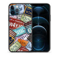 Thumbnail for Θήκη iPhone 12 Pro Max Car Plates από τη Smartfits με σχέδιο στο πίσω μέρος και μαύρο περίβλημα | iPhone 12 Pro Max Car Plates case with colorful back and black bezels
