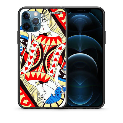 Θήκη iPhone 12 Pro Max Card Love από τη Smartfits με σχέδιο στο πίσω μέρος και μαύρο περίβλημα | iPhone 12 Pro Max Card Love case with colorful back and black bezels
