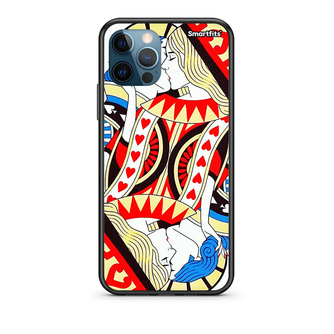 iPhone 12 Pro Max Card Love Θήκη από τη Smartfits με σχέδιο στο πίσω μέρος και μαύρο περίβλημα | Smartphone case with colorful back and black bezels by Smartfits
