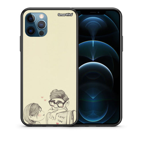 Θήκη iPhone 12 Pro Max Carl And Ellie από τη Smartfits με σχέδιο στο πίσω μέρος και μαύρο περίβλημα | iPhone 12 Pro Max Carl And Ellie case with colorful back and black bezels