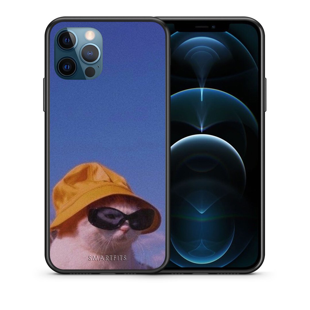 Θήκη iPhone 12 Pro Max Cat Diva από τη Smartfits με σχέδιο στο πίσω μέρος και μαύρο περίβλημα | iPhone 12 Pro Max Cat Diva case with colorful back and black bezels