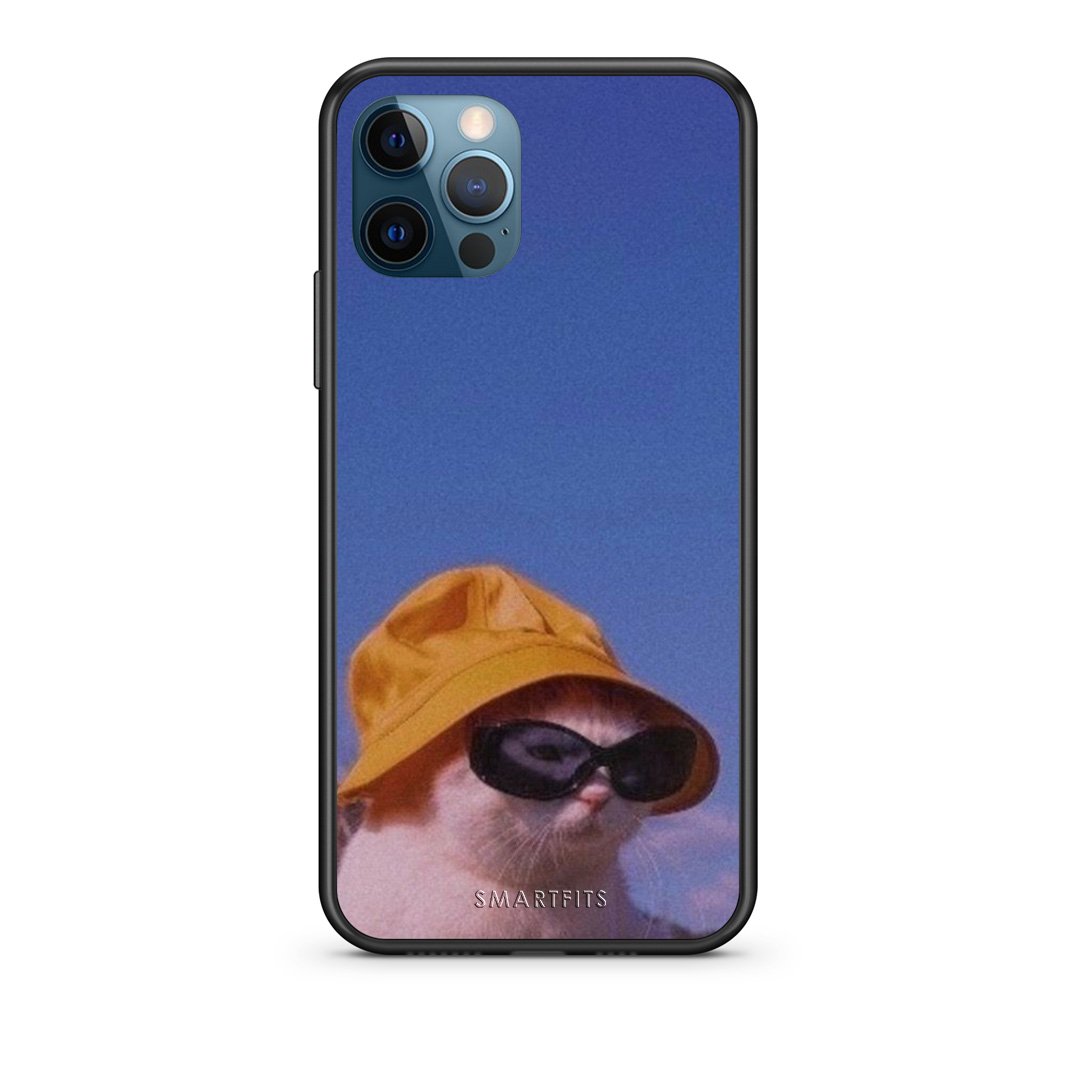 iPhone 12 Pro Max Cat Diva θήκη από τη Smartfits με σχέδιο στο πίσω μέρος και μαύρο περίβλημα | Smartphone case with colorful back and black bezels by Smartfits