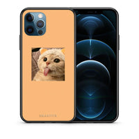 Thumbnail for Θήκη iPhone 12 Pro Max Cat Tongue από τη Smartfits με σχέδιο στο πίσω μέρος και μαύρο περίβλημα | iPhone 12 Pro Max Cat Tongue case with colorful back and black bezels