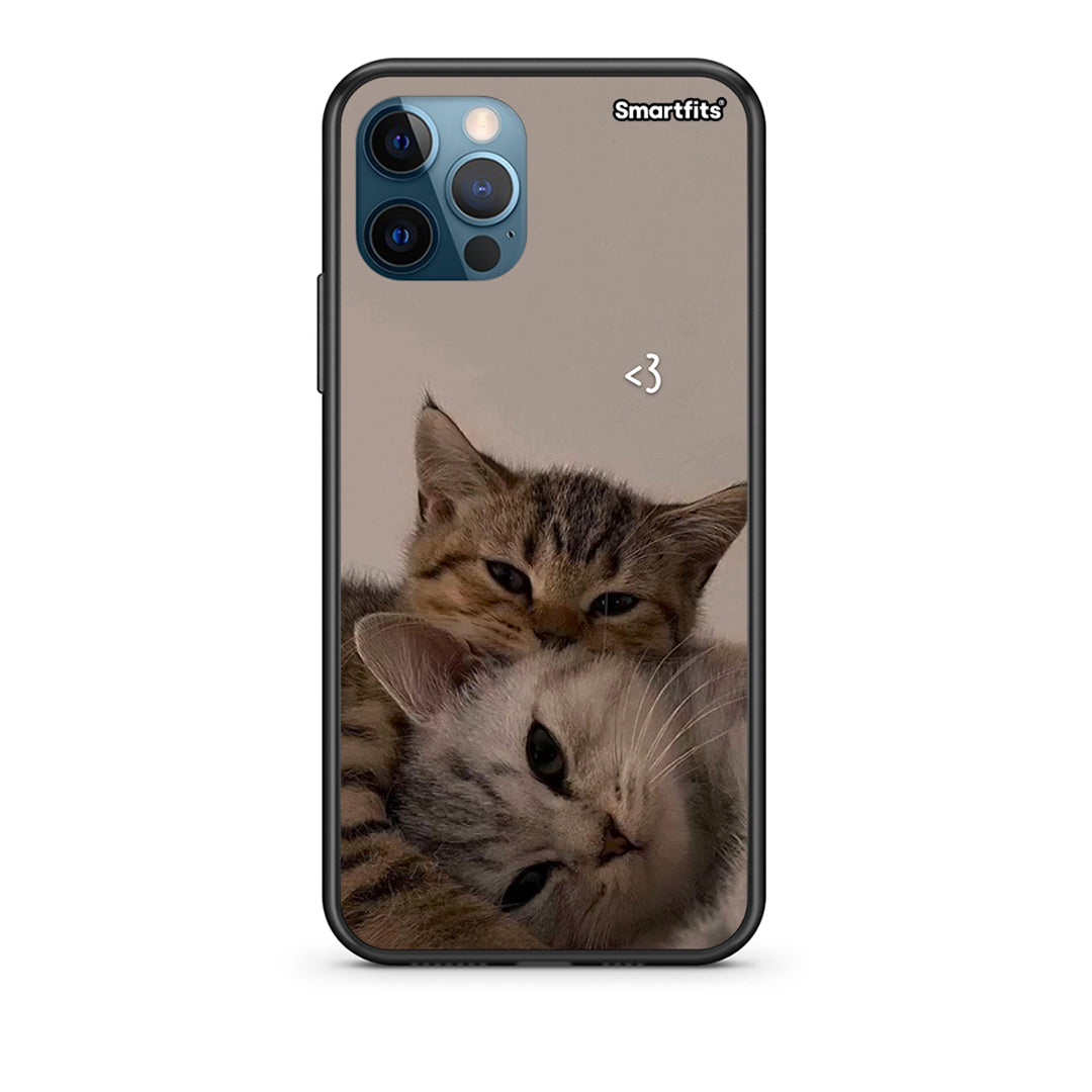 iPhone 12 Pro Max Cats In Love Θήκη από τη Smartfits με σχέδιο στο πίσω μέρος και μαύρο περίβλημα | Smartphone case with colorful back and black bezels by Smartfits