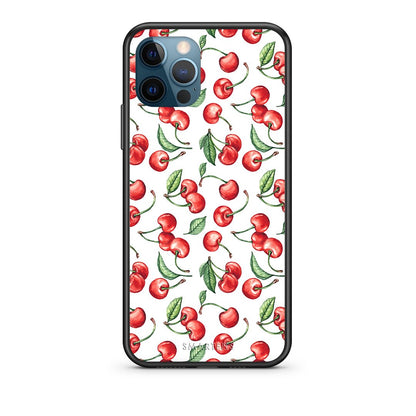 iPhone 12 Pro Max Cherry Summer θήκη από τη Smartfits με σχέδιο στο πίσω μέρος και μαύρο περίβλημα | Smartphone case with colorful back and black bezels by Smartfits