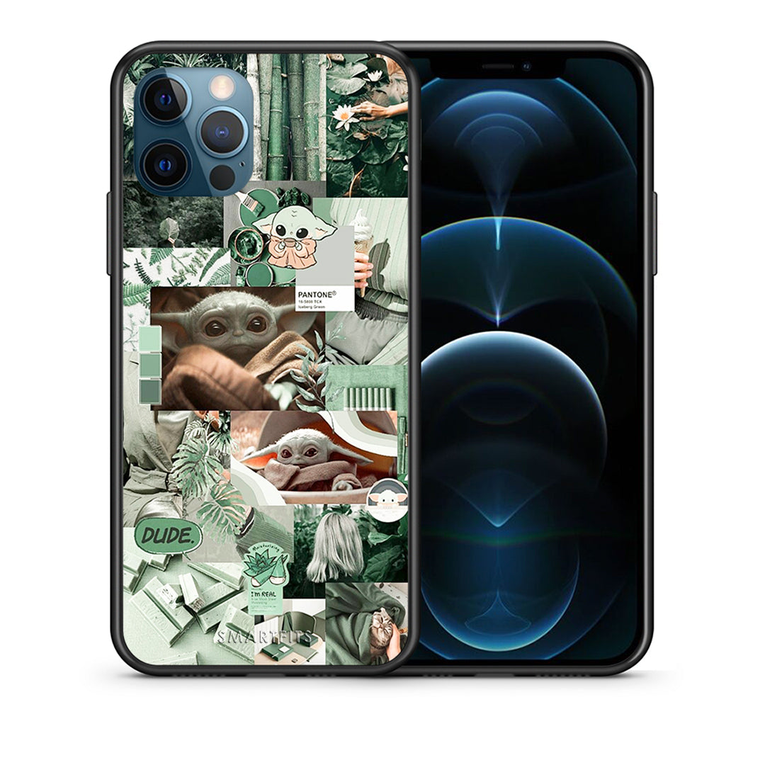 Θήκη Αγίου Βαλεντίνου iPhone 12 Pro Max Collage Dude από τη Smartfits με σχέδιο στο πίσω μέρος και μαύρο περίβλημα | iPhone 12 Pro Max Collage Dude case with colorful back and black bezels