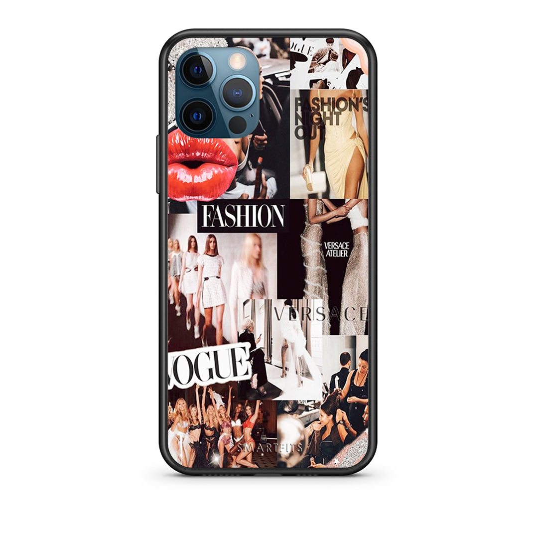iPhone 12 Pro Max Collage Fashion Θήκη Αγίου Βαλεντίνου από τη Smartfits με σχέδιο στο πίσω μέρος και μαύρο περίβλημα | Smartphone case with colorful back and black bezels by Smartfits