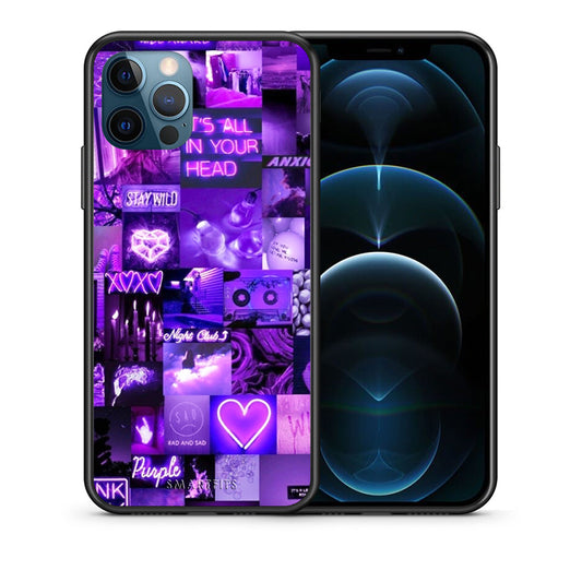 Θήκη Αγίου Βαλεντίνου iPhone 12 Pro Max Collage Stay Wild από τη Smartfits με σχέδιο στο πίσω μέρος και μαύρο περίβλημα | iPhone 12 Pro Max Collage Stay Wild case with colorful back and black bezels