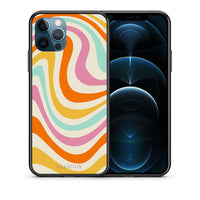 Thumbnail for Θήκη iPhone 12 Pro Max Colourful Waves από τη Smartfits με σχέδιο στο πίσω μέρος και μαύρο περίβλημα | iPhone 12 Pro Max Colourful Waves case with colorful back and black bezels