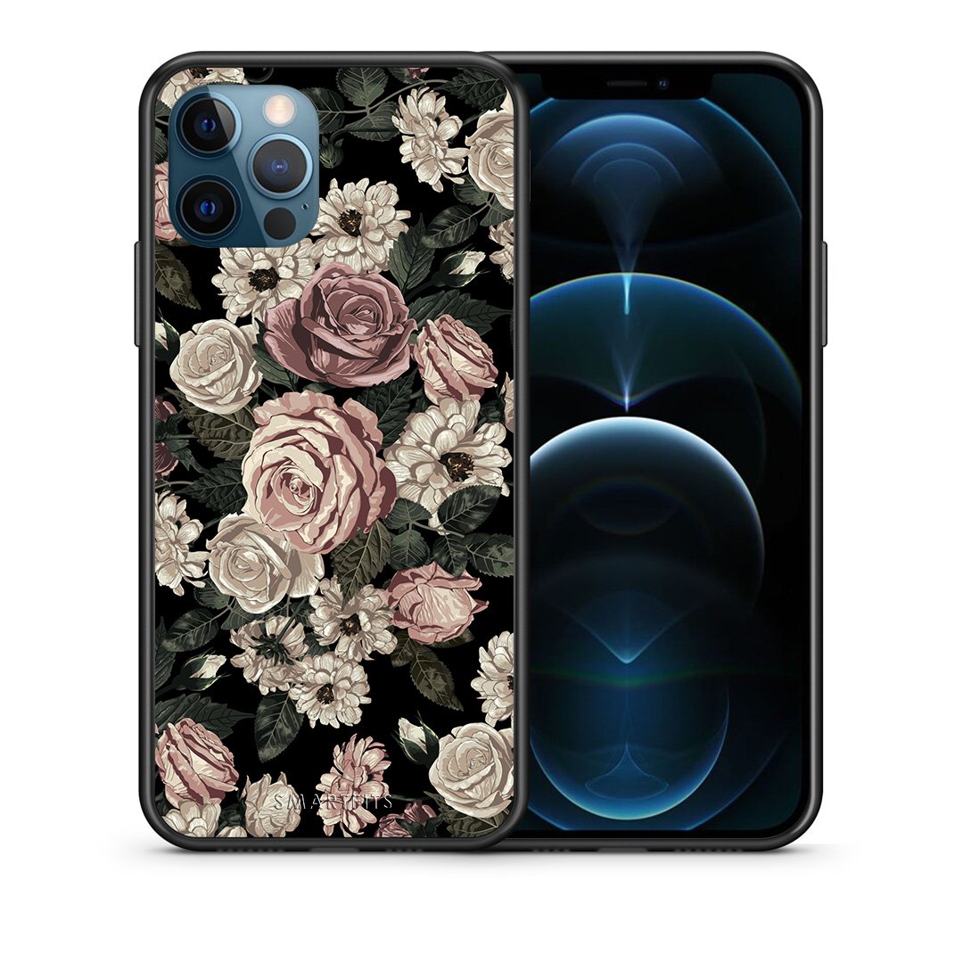 Θήκη iPhone 12 Pro Max Wild Roses Flower από τη Smartfits με σχέδιο στο πίσω μέρος και μαύρο περίβλημα | iPhone 12 Pro Max Wild Roses Flower case with colorful back and black bezels