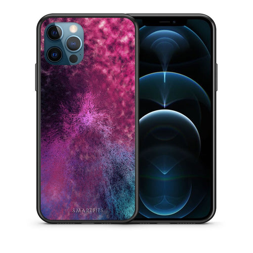 Θήκη iPhone 12 Pro Max Aurora Galaxy από τη Smartfits με σχέδιο στο πίσω μέρος και μαύρο περίβλημα | iPhone 12 Pro Max Aurora Galaxy case with colorful back and black bezels