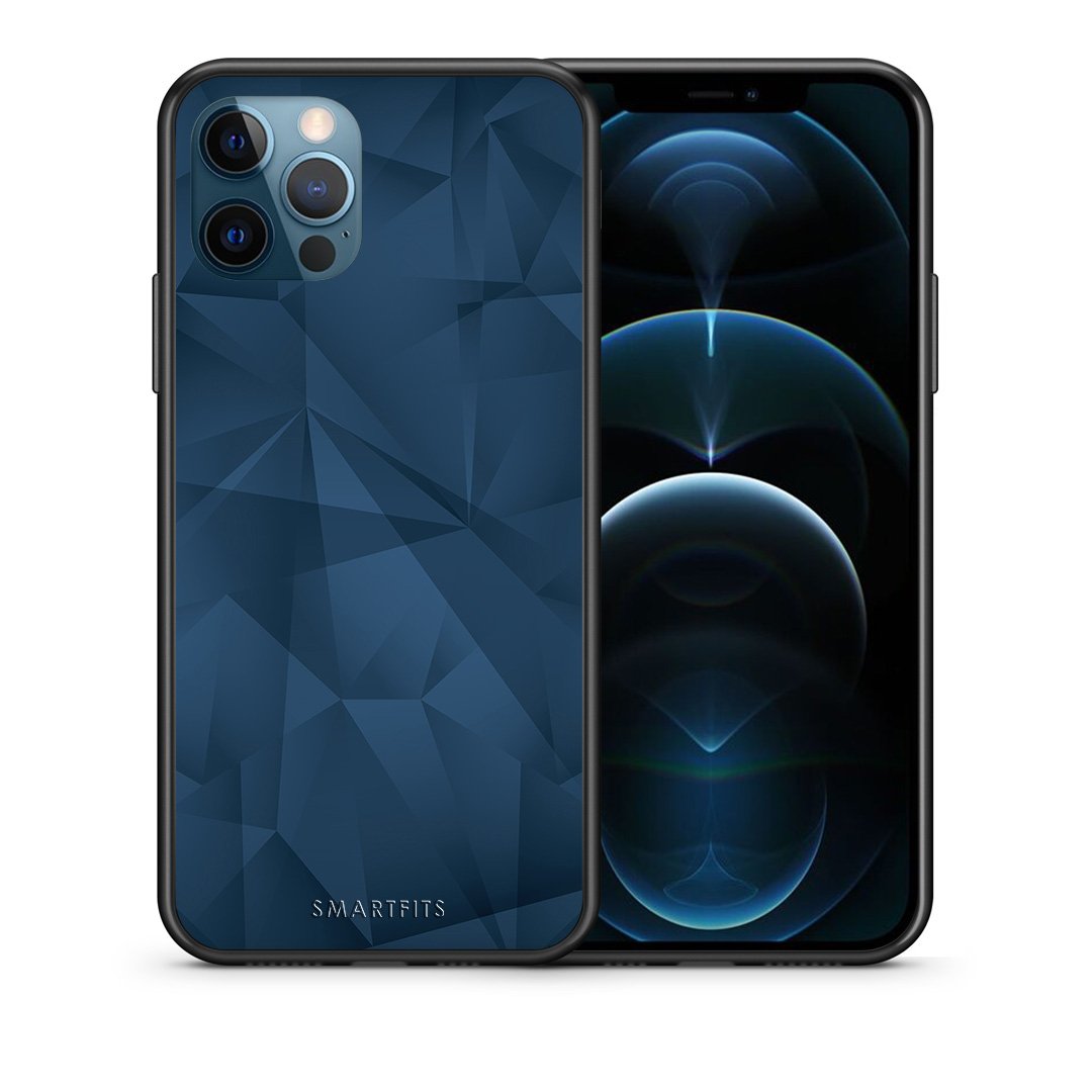 Θήκη iPhone 12 Pro Max Blue Abstract Geometric από τη Smartfits με σχέδιο στο πίσω μέρος και μαύρο περίβλημα | iPhone 12 Pro Max Blue Abstract Geometric case with colorful back and black bezels