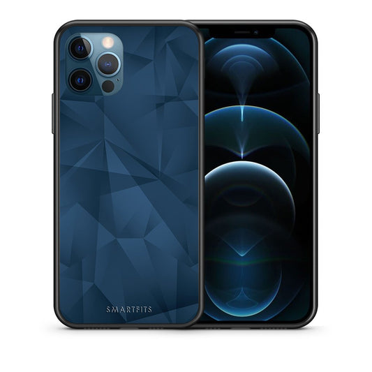 Θήκη iPhone 12 Pro Max Blue Abstract Geometric από τη Smartfits με σχέδιο στο πίσω μέρος και μαύρο περίβλημα | iPhone 12 Pro Max Blue Abstract Geometric case with colorful back and black bezels