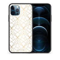 Thumbnail for Θήκη iPhone 12 Pro Max Luxury White Geometric από τη Smartfits με σχέδιο στο πίσω μέρος και μαύρο περίβλημα | iPhone 12 Pro Max Luxury White Geometric case with colorful back and black bezels