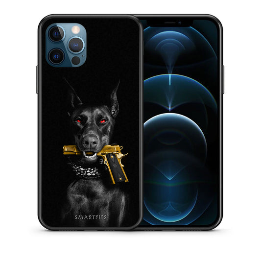 Θήκη Αγίου Βαλεντίνου iPhone 12 Pro Max Golden Gun από τη Smartfits με σχέδιο στο πίσω μέρος και μαύρο περίβλημα | iPhone 12 Pro Max Golden Gun case with colorful back and black bezels