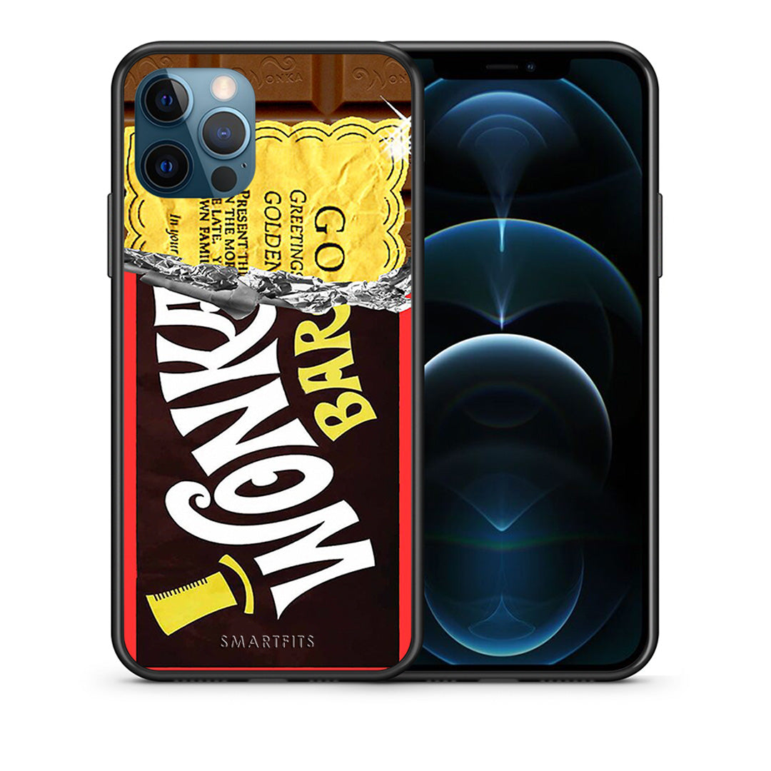 Θήκη iPhone 12 Pro Max Golden Ticket από τη Smartfits με σχέδιο στο πίσω μέρος και μαύρο περίβλημα | iPhone 12 Pro Max Golden Ticket case with colorful back and black bezels