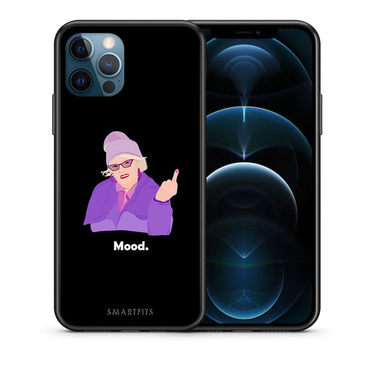 Θήκη iPhone 12 Pro Max Grandma Mood Black από τη Smartfits με σχέδιο στο πίσω μέρος και μαύρο περίβλημα | iPhone 12 Pro Max Grandma Mood Black case with colorful back and black bezels