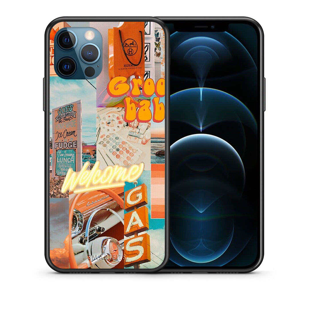 Θήκη Αγίου Βαλεντίνου iPhone 12 Pro Max Groovy Babe από τη Smartfits με σχέδιο στο πίσω μέρος και μαύρο περίβλημα | iPhone 12 Pro Max Groovy Babe case with colorful back and black bezels