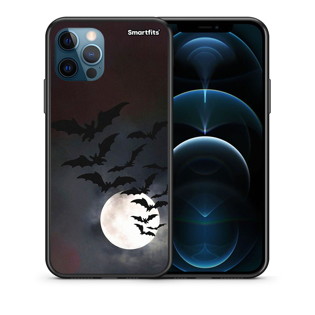 Θήκη iPhone 12 Pro Max Halloween Bat Night από τη Smartfits με σχέδιο στο πίσω μέρος και μαύρο περίβλημα | iPhone 12 Pro Max Halloween Bat Night case with colorful back and black bezels