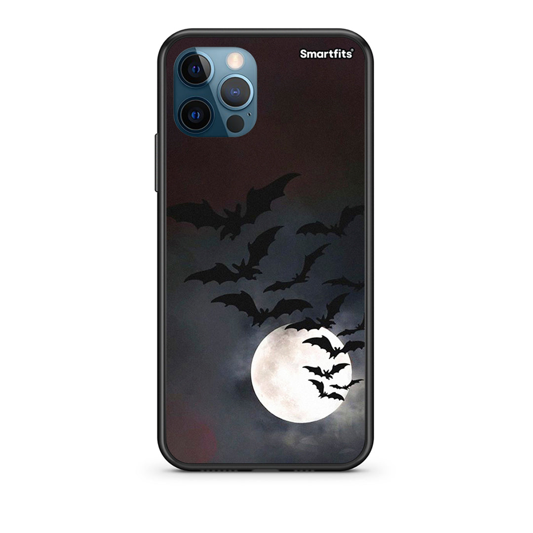 iPhone 12 Pro Max Halloween Bat Night Θήκη από τη Smartfits με σχέδιο στο πίσω μέρος και μαύρο περίβλημα | Smartphone case with colorful back and black bezels by Smartfits